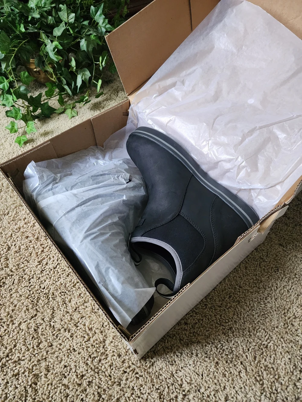 Men's Waterproof Black Slip-On Rain & Snow Chelsea Boots